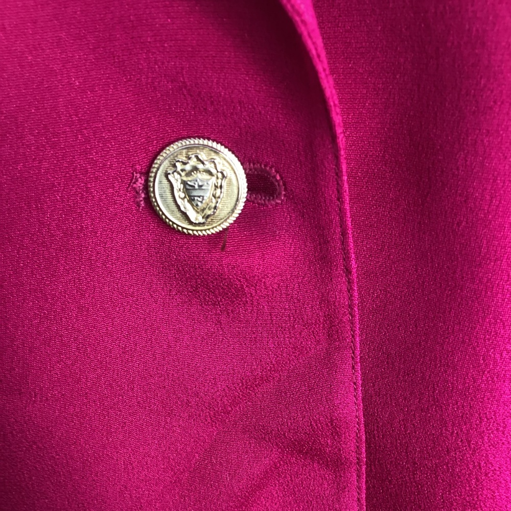 TALBOTS SIZE 10 FUCHSIA 100% SILK BLAZER JACKET CLASSIC ELEGANT FEMININE - Picture 6 of 11